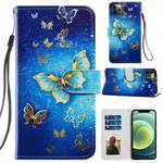 For iPhone 12 Pro Max Painted Pattern Horizontal Flip Leather Case with Holder & Card Slots & Photo Frame(Phnom Penh Butterfly)