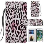 For iPhone SE 2022 / SE 2020 / 8 / 7 Painted Pattern Horizontal Flip Leather Case with Holder & Card Slots & Photo Frame(Leopard)
