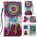 For iPhone SE 2022 / SE 2020 / 8 / 7 Painted Pattern Horizontal Flip Leather Case with Holder & Card Slots & Photo Frame(Dreamcatcher)