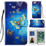 For iPhone SE 2022 / SE 2020 / 8 / 7 Painted Pattern Horizontal Flip Leather Case with Holder & Card Slots & Photo Frame(Phnom Penh Butterfly)