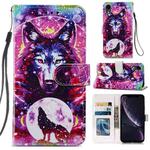 For iPhone XR Painted Pattern Horizontal Flip Leather Case with Holder & Card Slots & Photo Frame(Wolf Totem)