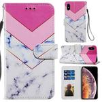 For iPhone X / XS Painted Pattern Horizontal Flip Leather Case with Holder & Card Slots & Photo Frame(Smoke Marble)