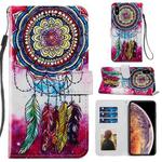 For iPhone X / XS Painted Pattern Horizontal Flip Leather Case with Holder & Card Slots & Photo Frame(Dreamcatcher)
