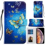 For iPhone X / XS Painted Pattern Horizontal Flip Leather Case with Holder & Card Slots & Photo Frame(Phnom Penh Butterfly)