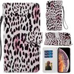For iPhone XS Max Painted Pattern Horizontal Flip Leather Case with Holder & Card Slots & Photo Frame(Leopard)
