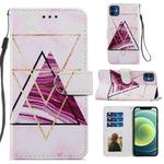 For iPhone 12 mini Painted Pattern Horizontal Flip Leather Case with Holder & Card Slots & Photo Frame (Three-color Marble)