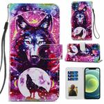 For iPhone 12 mini Painted Pattern Horizontal Flip Leather Case with Holder & Card Slots & Photo Frame (Wolf Totem)