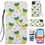 Painted Pattern Horizontal Flip Leather Case with Holder & Card Slots & Photo Frame For iPhone 11(Pineapple)