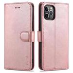 For iPhone 11 Pro AZNS Skin Feel Calf Texture Horizontal Flip Leather Casewith Card Slots & Holder & Wallet (Rose Gold)