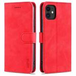 For iPhone 11 AZNS Skin Feel Calf Texture Horizontal Flip Leather Case with Card Slots & Holder & Wallet (Red)