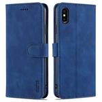 For iPhone XS Max AZNS Skin Feel Calf Texture Horizontal Flip Leather Case with Card Slots & Holder & Wallet(Blue)