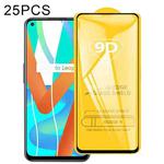 For OPPO Realme V13 5G 25 PCS 9D Full Glue Full Screen Tempered Glass Film