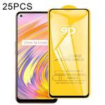 For OPPO Realme V15 5G 25 PCS 9D Full Glue Full Screen Tempered Glass Film