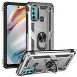 For Motorola Moto G60 / G40 Fusion Shockproof TPU + PC Protective Case with 360 Degree Rotating Holder(Silver)