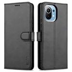 For Xiaomi Mi 11 AZNS Skin Feel Calf Texture Horizontal Flip Leather Case with Card Slots & Holder & Wallet(Black)