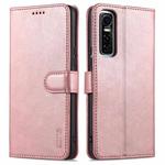 For vivo Y73s / S7e AZNS Skin Feel Calf Texture Horizontal Flip Leather Case with Card Slots & Holder & Wallet(Rose Gold)