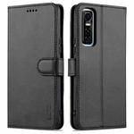 For vivo Y73s / S7e AZNS Skin Feel Calf Texture Horizontal Flip Leather Case with Card Slots & Holder & Wallet(Black)