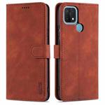 For OPPO A15 / A35 4G AZNS Skin Feel Calf Texture Horizontal Flip Leather Case with Card Slots & Holder & Wallet(Brown)
