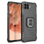 For OPPO A73 Fierce Warrior Series Armor All-inclusive Shockproof Aluminum Alloy + TPU Protective Case with Ring Holder(Black)