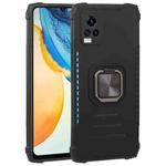 For vivo V20 Fierce Warrior Series Armor All-inclusive Shockproof Aluminum Alloy + TPU Protective Case with Ring Holder(Black)