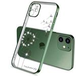For iPhone 12 mini Ultra-thin Electroplating Dandelion Pattern Protective Case (Dark Green)