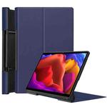 For Lenovo Yoga Pad Pro 13 inch YF K606F Custer Texture Horizontal Flip PU Leather Case with Holder(Dark Blue)