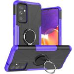 For Samsung Galaxy A82 5G Machine Armor Bear Shockproof PC + TPU Protective Case with Ring Holder(Purple)