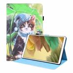 For Samsung Galaxy Tab A7 Lite 8.7 SM-T220 / SM-T225 Animal Pattern Horizontal Flip Leather Case with Holder & Card Slots & Photo Frame(Bib Kitten)