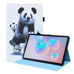 For Samsung Galaxy Tab S8 / Galaxy Tab S7 2020 SM-T870 / SM-T875 Animal Pattern Horizontal Flip Leather Case with Holder & Card Slots & Photo Frame(Cycling Panda)