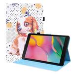 For Samsung Galaxy Tab A 8.0 2019 SM-T290 / SM-T295 Animal Pattern Horizontal Flip Leather Case with Holder & Card Slots & Photo Frame(Little Flower Dog)