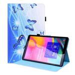 For Samsung Galaxy Tab A 10.1 2019 SM-T515 / SM-T510 Animal Pattern Horizontal Flip Leather Case with Holder & Card Slots & Photo Frame(Blue Butterfly)