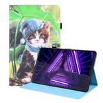 For Lenovo Tab M10 HD Gen 2 TB-X306F Animal Pattern Horizontal Flip Leather Case with Holder & Card Slots & Photo Frame(Bib Kitten)