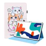 For Huawei MatePad 10.4 Animal Pattern Horizontal Flip Leather Case with Holder & Card Slots & Photo Frame(Cat Brothers)