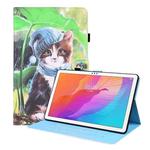 For Huawei MatePad T 10 / T 10s / Honor Enjoy 2 10.1 Animal Pattern Horizontal Flip Leather Case with Holder & Card Slots & Photo Frame(Bib Kitten)