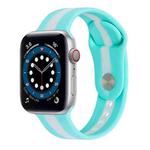 Secondary Color Silicone Watch Band For Apple Watch Series 9&8&7 41mm / SE 3&SE 2&6&SE&5&4 40mm / 3&2&1 38mm(Emerald Green)