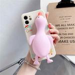 For iPhone 12 mini Silicone Duck Soft TPU Protective Case (Pink)