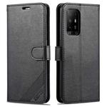 For OPPO A94 5G / Reno5Z 5G / F19 Pro+ 5G AZNS Sheepskin Texture Horizontal Flip Leather Case with Holder & Card Slots & Wallet(Black)