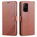 For OPPO A94 5G / Reno5Z 5G / F19 Pro+ 5G AZNS Sheepskin Texture Horizontal Flip Leather Case with Holder & Card Slots & Wallet(Brown)