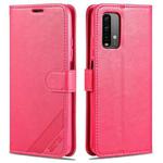 For Xiaomi Redmi Note 9 4G AZNS Sheepskin Texture Horizontal Flip Leather Case with Holder & Card Slots & Wallet(Red)