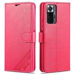 For Xiaomi Redmi Note 10 Pro AZNS Sheepskin Texture Horizontal Flip Leather Case with Holder & Card Slots & Wallet(Red)