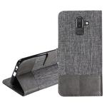 For Galaxy J8 (2018) MUXMA MX102 Horizontal Flip Canvas Leather Case with Stand & Card Slot & Wallet Function(Grey)
