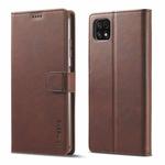 For Samsung Galaxy A22 5G LC.IMEEKE Calf Texture Horizontal Flip Leather Case with Holder & Card Slots & Wallet(Brown)