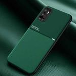 For Xiaomi Redmi Note 10 5G Classic Tilt Strip Grain Magnetic Shockproof PC + TPU Case(Dark Green)