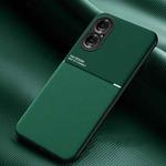 For Huawei P50 Classic Tilt Strip Grain Magnetic Shockproof PC + TPU Case(Dark Green)