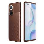 For Honor 50 Pro Carbon Fiber Texture Shockproof TPU Case(Brown)