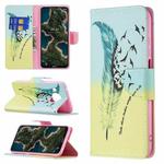 For Nokia X10 / X20 Colored Drawing Pattern Horizontal Flip Leather Case with Holder & Card Slots & Wallet(Feather)