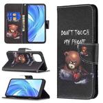 For Xiaomi Mi 11 Lite Colored Drawing Pattern Horizontal Flip Leather Case with Holder & Card Slots & Wallet(Bear)