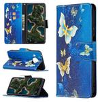 For Nokia X10 / X20 Colored Drawing Pattern Horizontal Flip Leather Case with Holder & Card Slots & Wallet(Gold Butterfly)