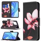 For Xiaomi Mi 11 Lite Colored Drawing Pattern Horizontal Flip Leather Case with Holder & Card Slots & Wallet(Lotus)