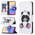 For Xiaomi Poco M3 Pro / Redmi Note 10 5G Colored Drawing Pattern Horizontal Flip Leather Case with Holder & Card Slots & Wallet(Panda)